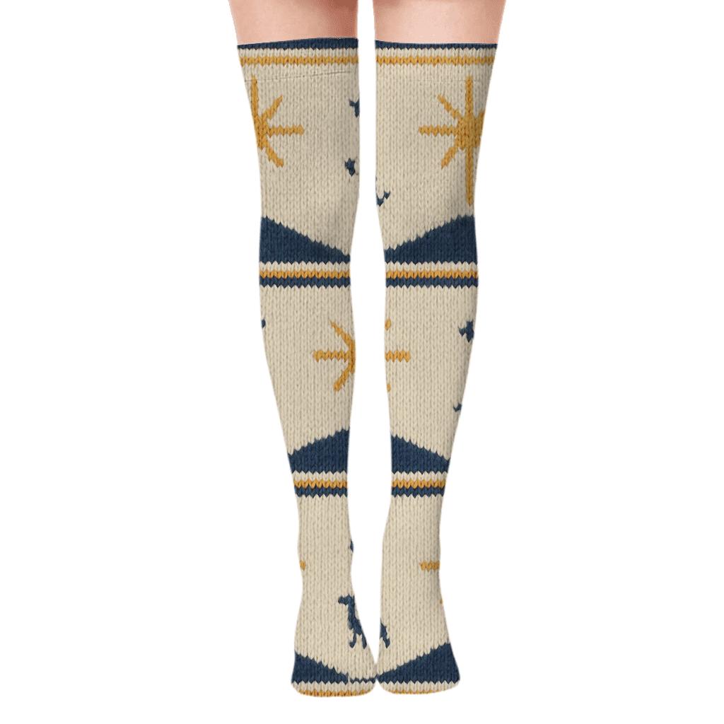 Guiding Horizon Vignette with Star of Bethlehem Over-the-Knee Socks