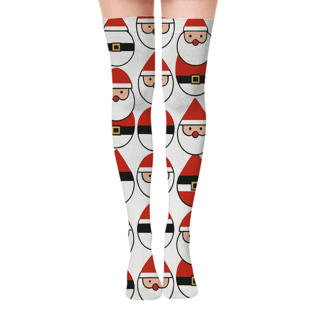 Modern Minimalist Icon Set with Santa Over-the-Knee Socks