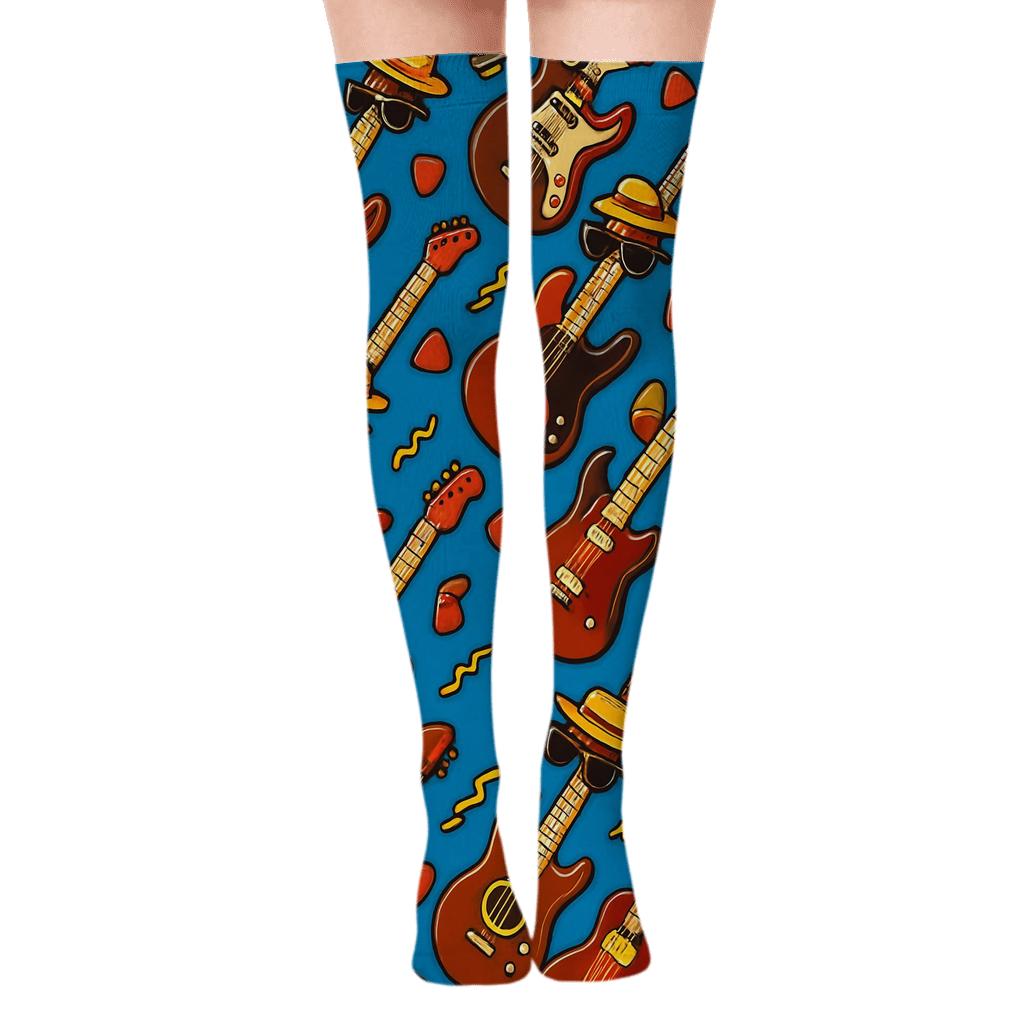 Guitar Surf Parade Tessellation Over-the-Knee Socks