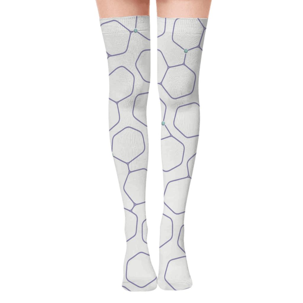 Cellular Loop Mesh Over-the-Knee Socks