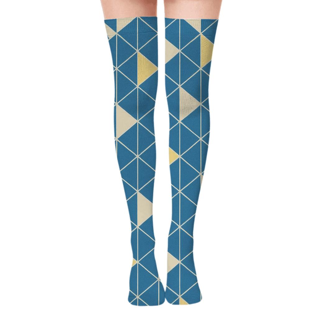 Prism Grid Tessellate Over-the-Knee Socks