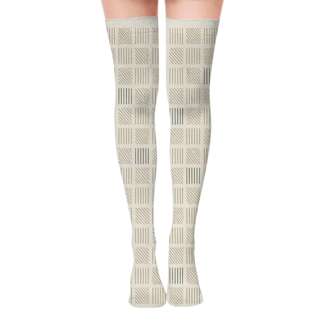 Hatch Study Squares Over-the-Knee Socks