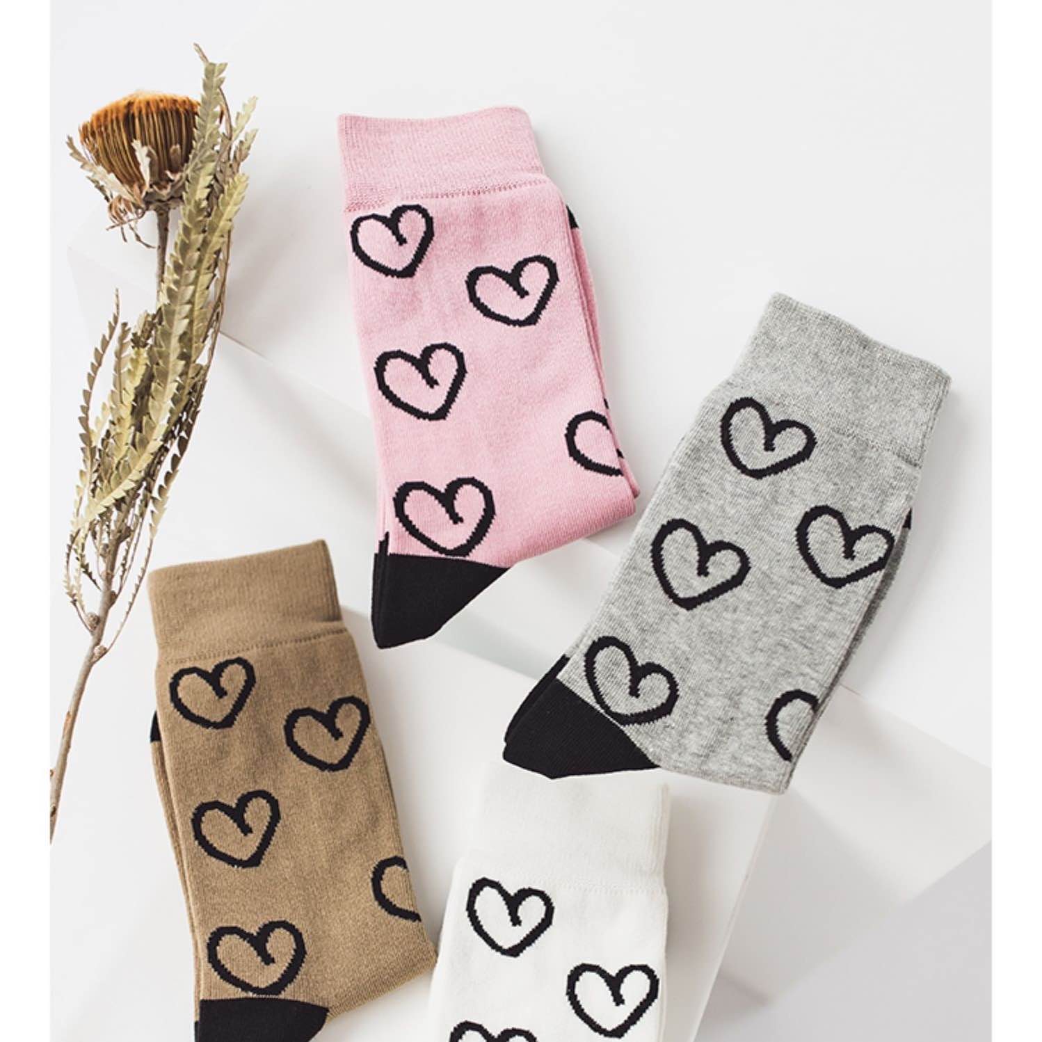 Unisex Premium Simple Heart Socks - Crew