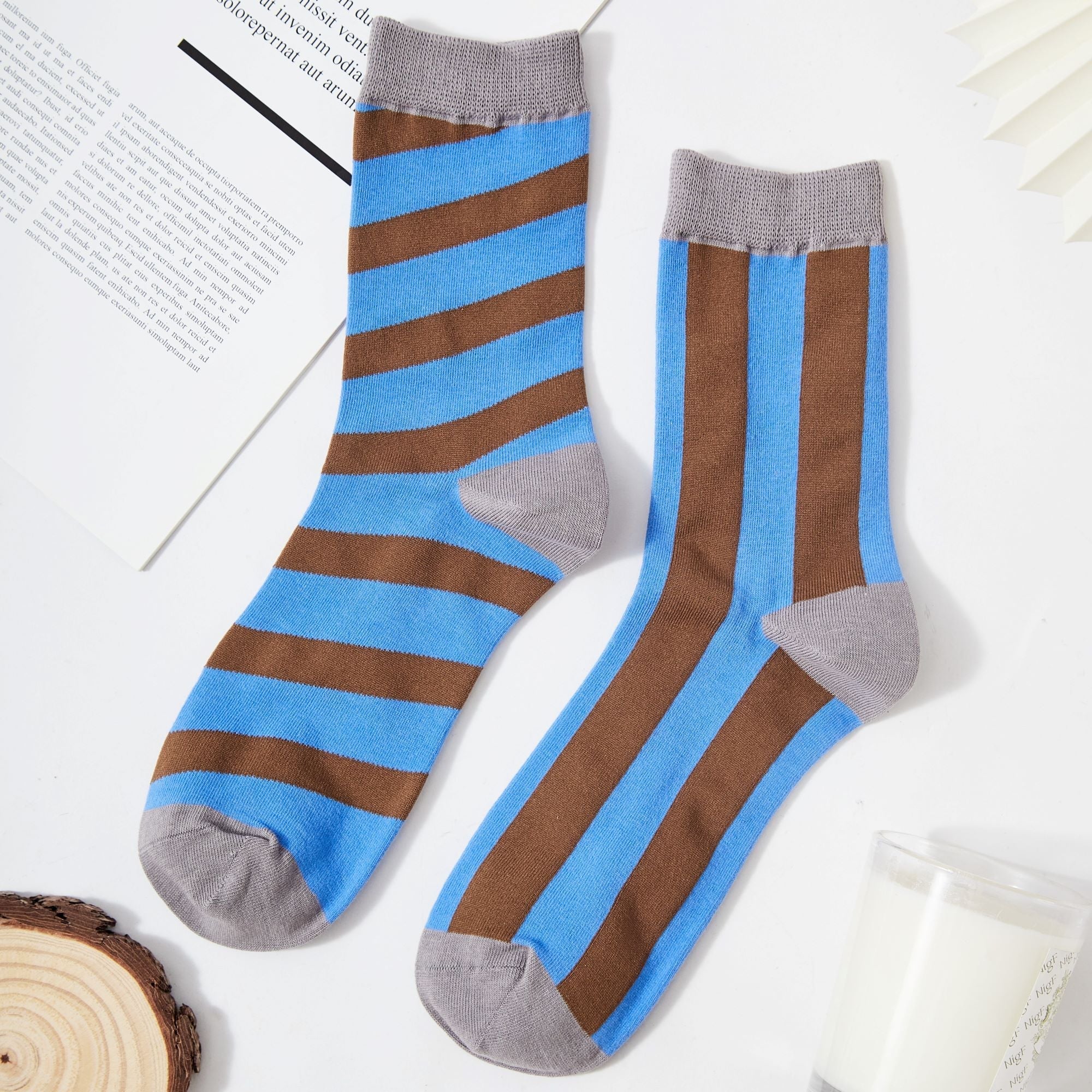 Women's Asymmetric AB Bold Striped socks