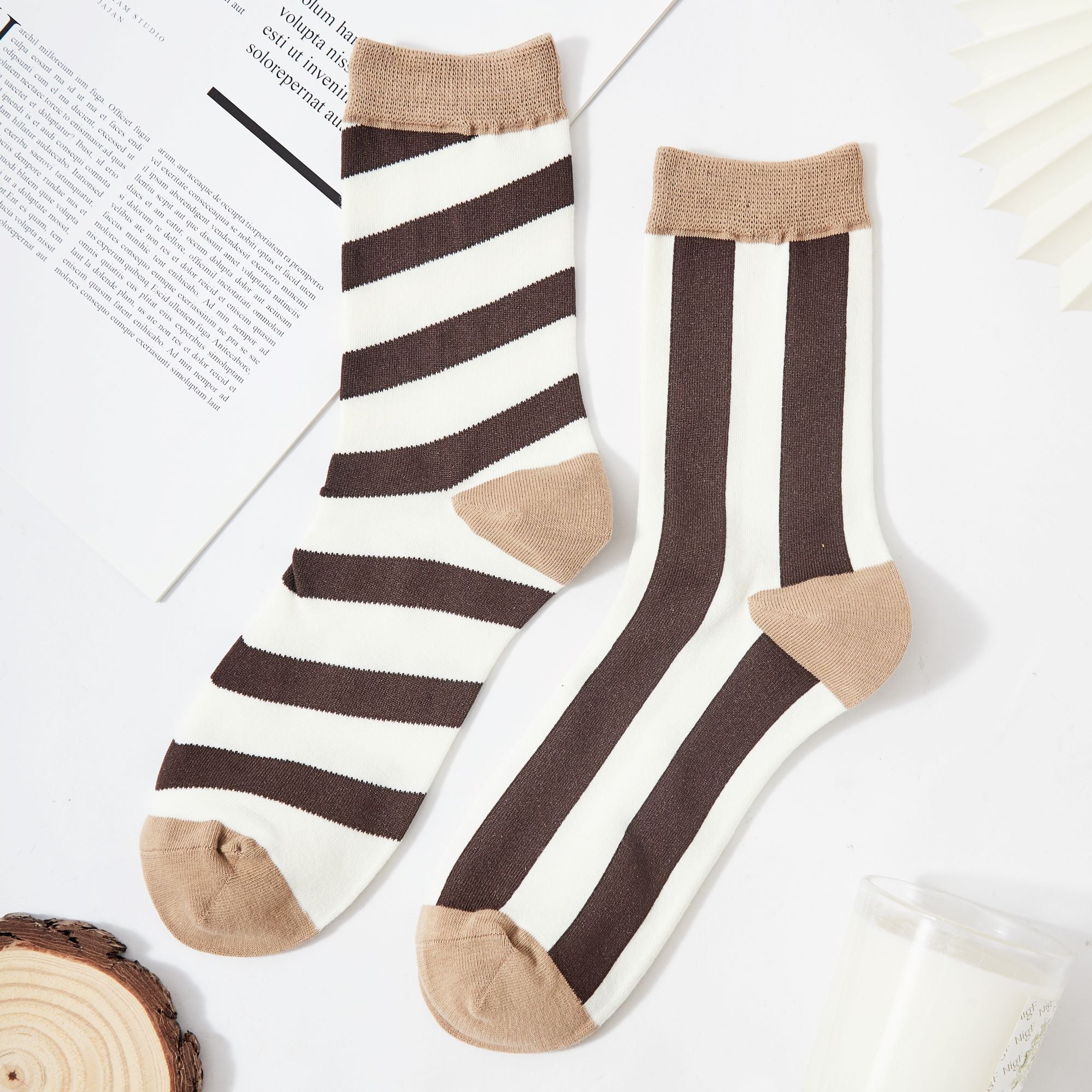 Women's Asymmetric AB Bold Striped socks
