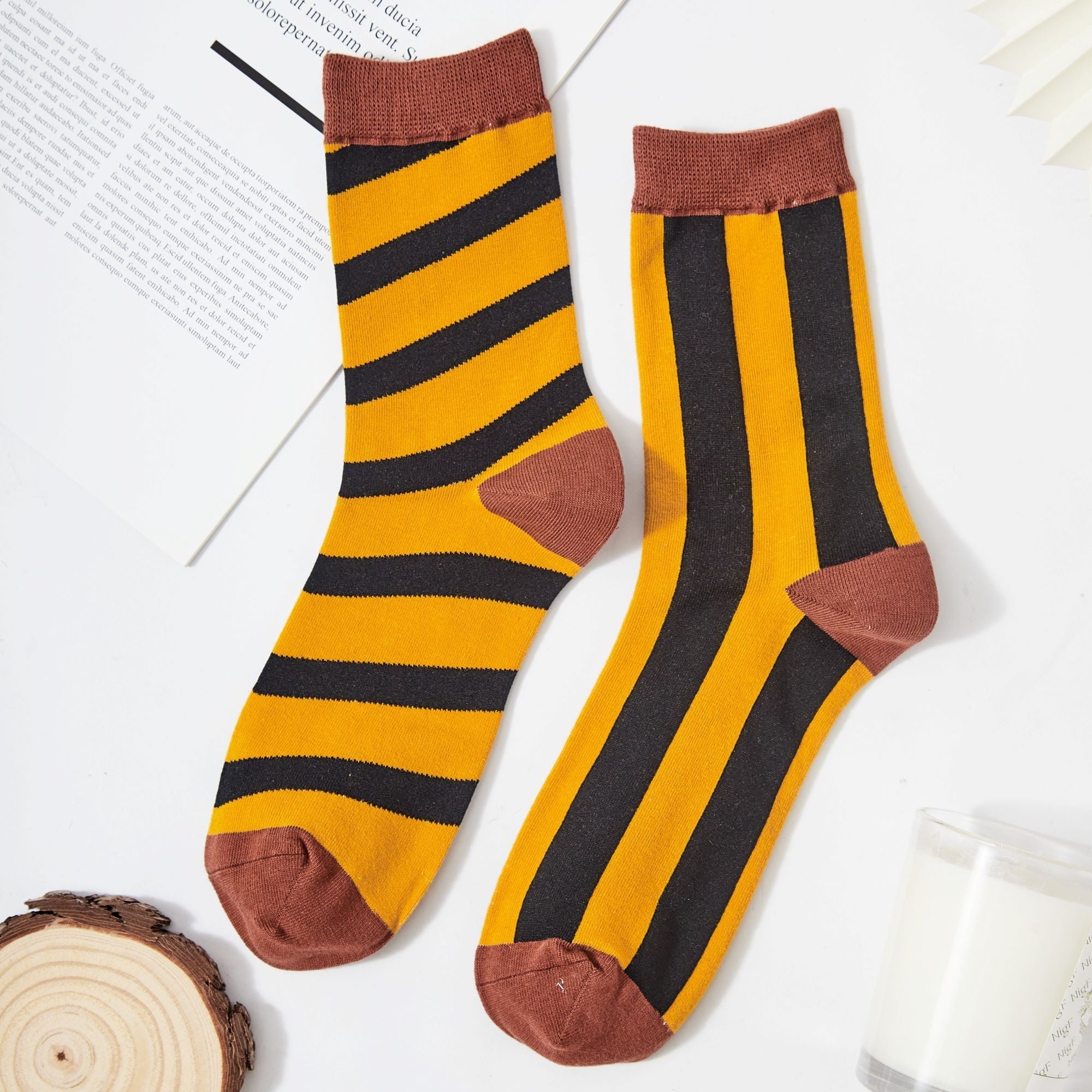 Women's Asymmetric AB Bold Striped socks