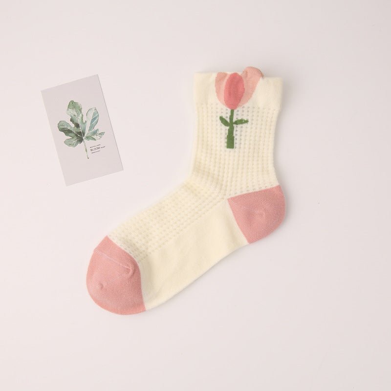 Women's Bloom Burst Floral Petal Thin Socks
