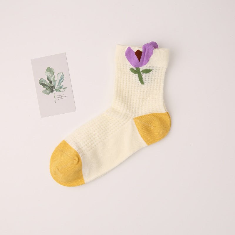 Women's Bloom Burst Floral Petal Thin Socks