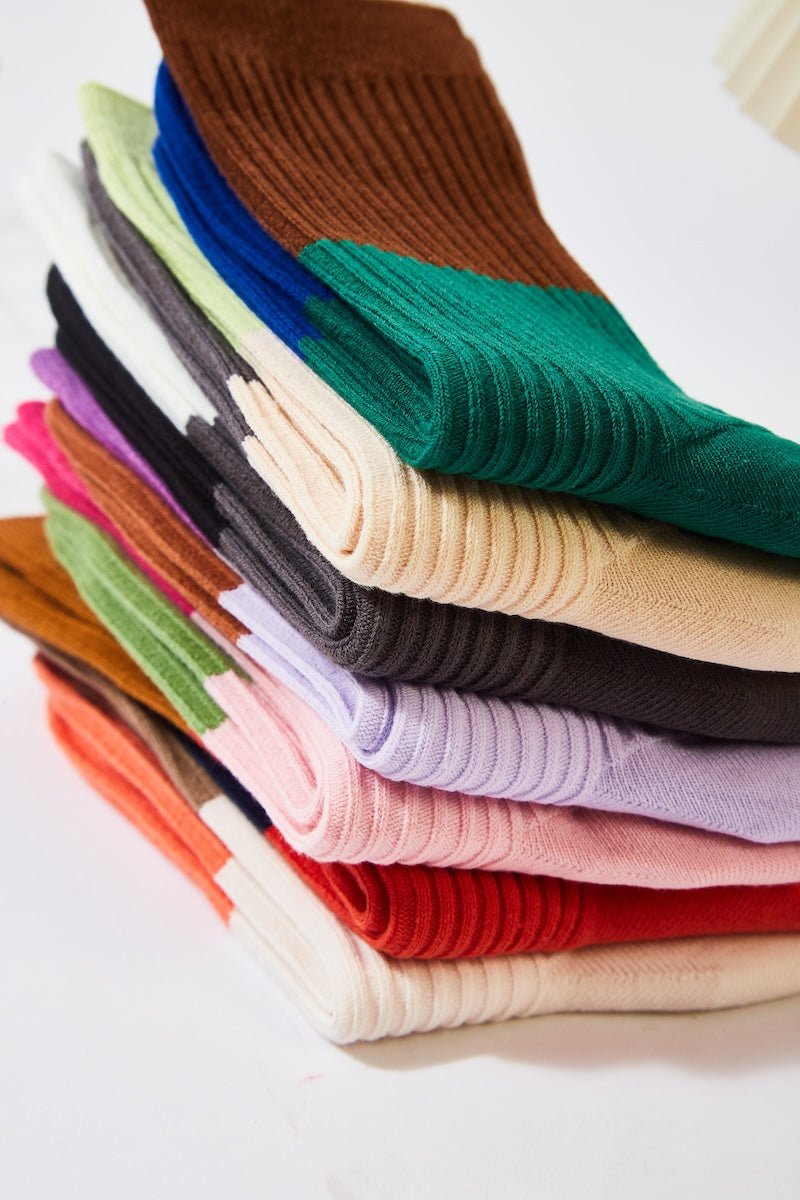 Women's Color Block Cozy Socks