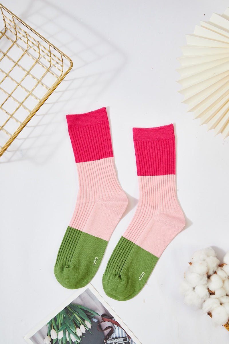 Women's Color Block Cozy Socks