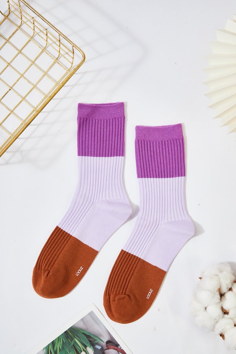 Women's Color Block Cozy Socks