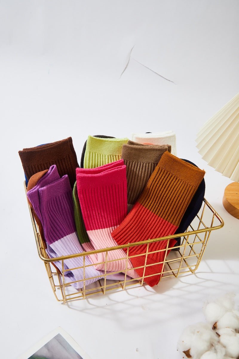 Women's Color Block Cozy Socks