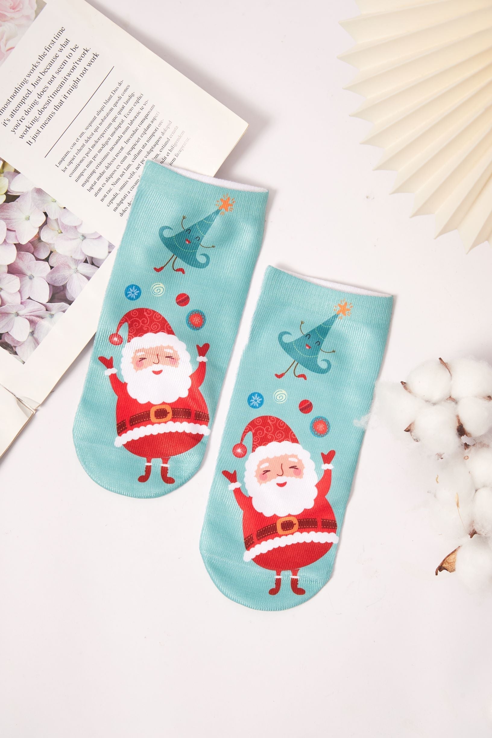 Women's Festive Holiday Cheer Christmas-Themed Ankle Socks