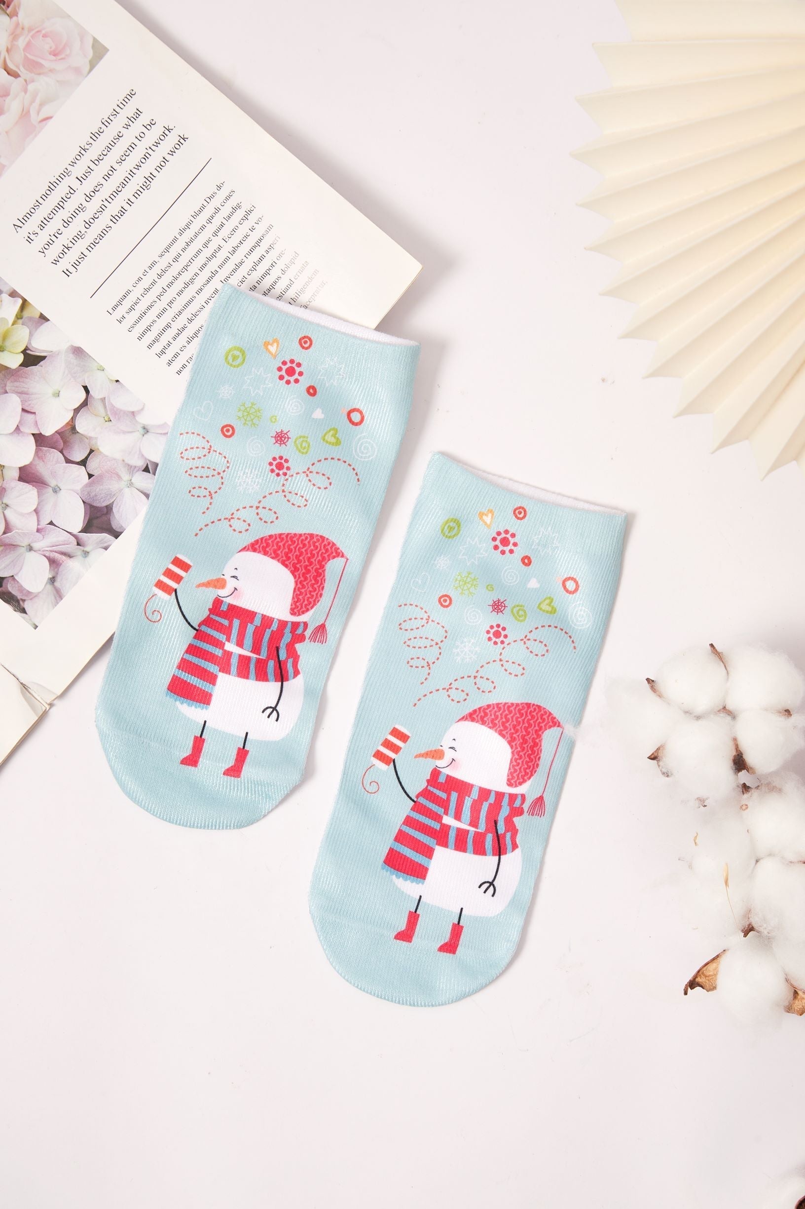 Women's Festive Holiday Cheer Christmas-Themed Ankle Socks