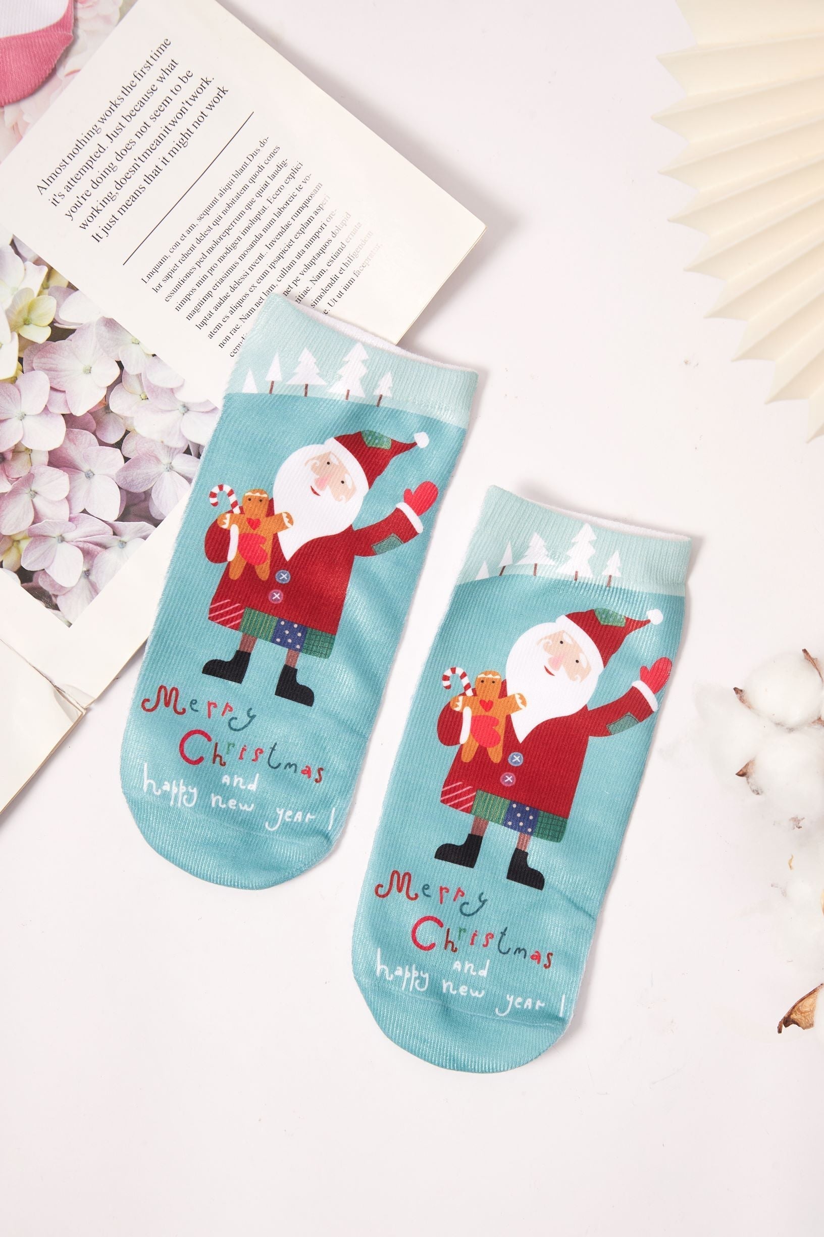 Women's Festive Holiday Cheer Christmas-Themed Ankle Socks