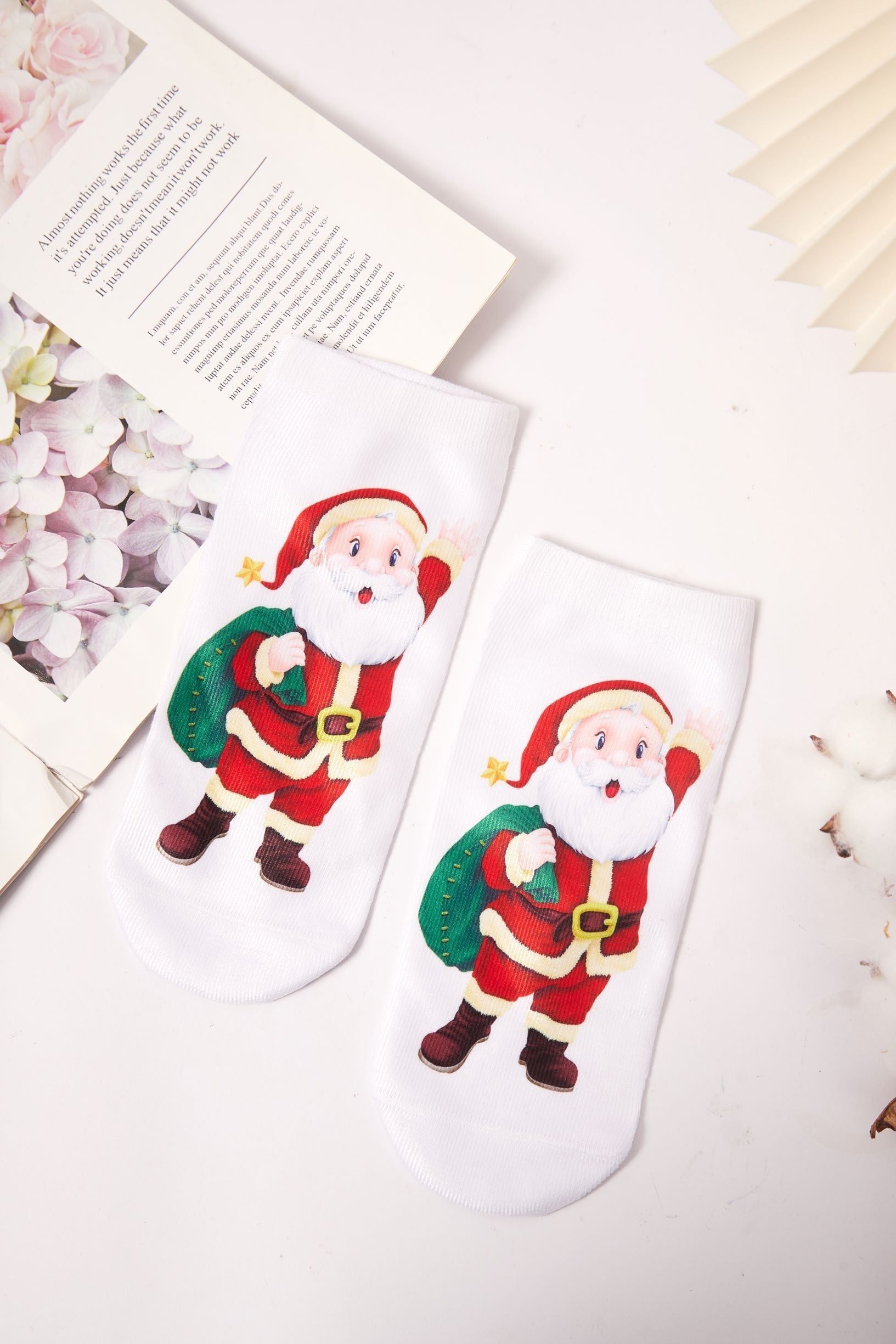 Women's Festive Holiday Cheer Christmas-Themed Ankle Socks