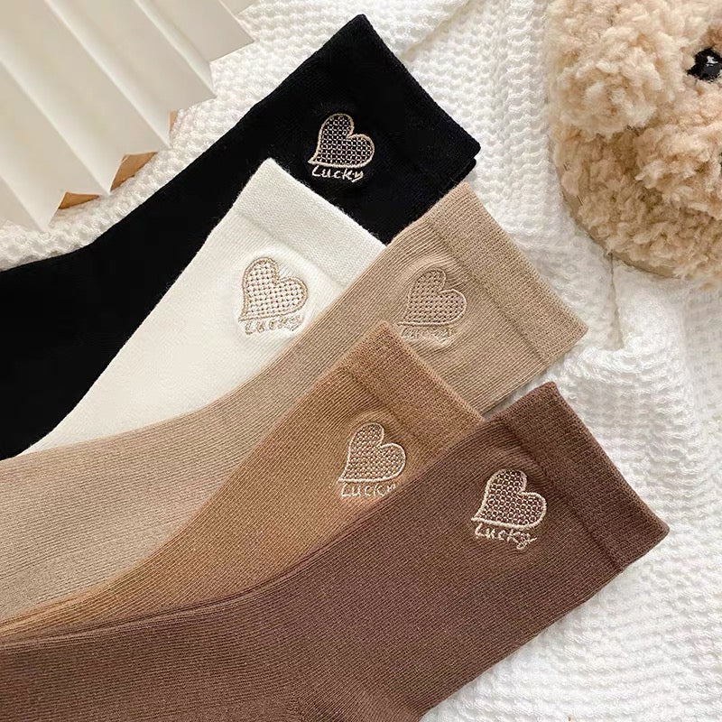Women's Heart Emroidery Sock