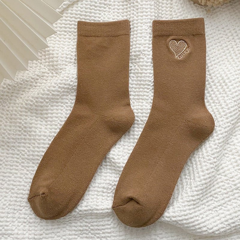 Women's Heart Emroidery Sock
