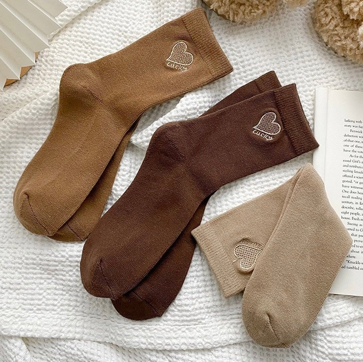 Women's Heart Emroidery Sock