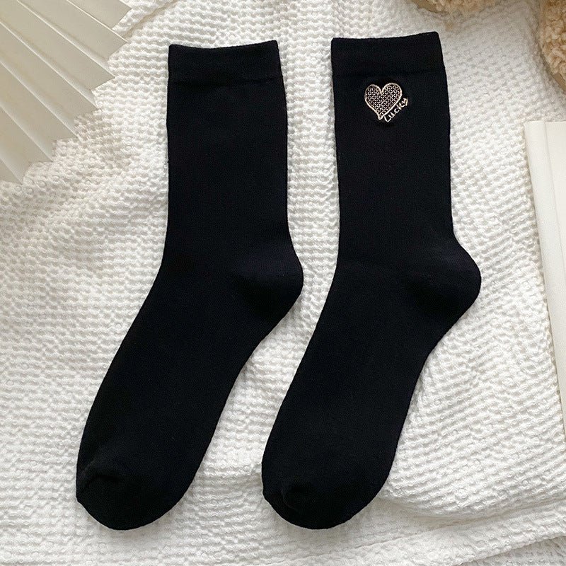 Women's Heart Emroidery Sock