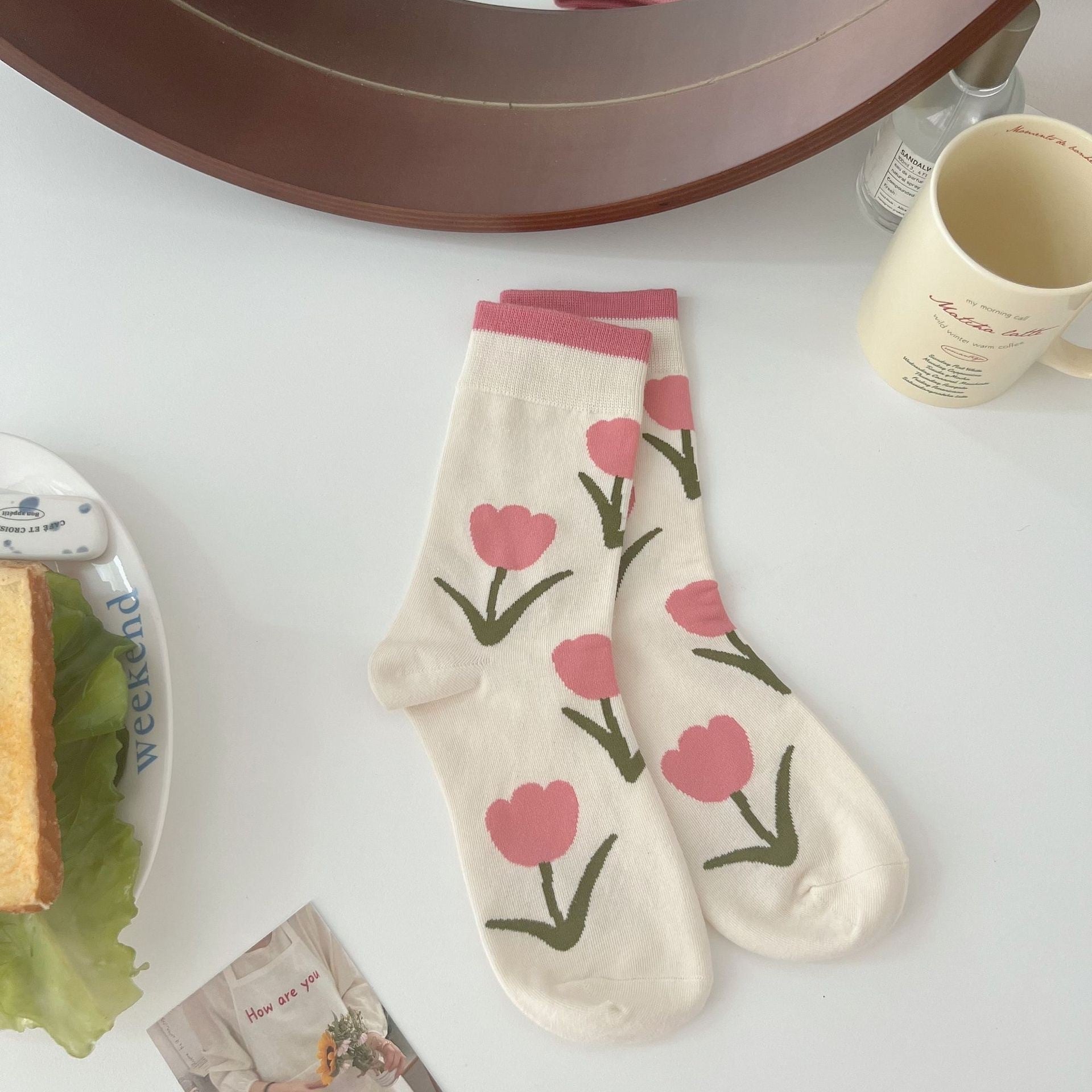 Women's Pink Tulip Socks