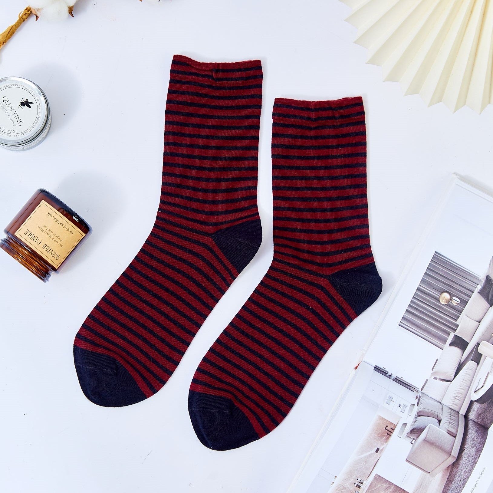 Women's Vintage Color Block Striped Socks