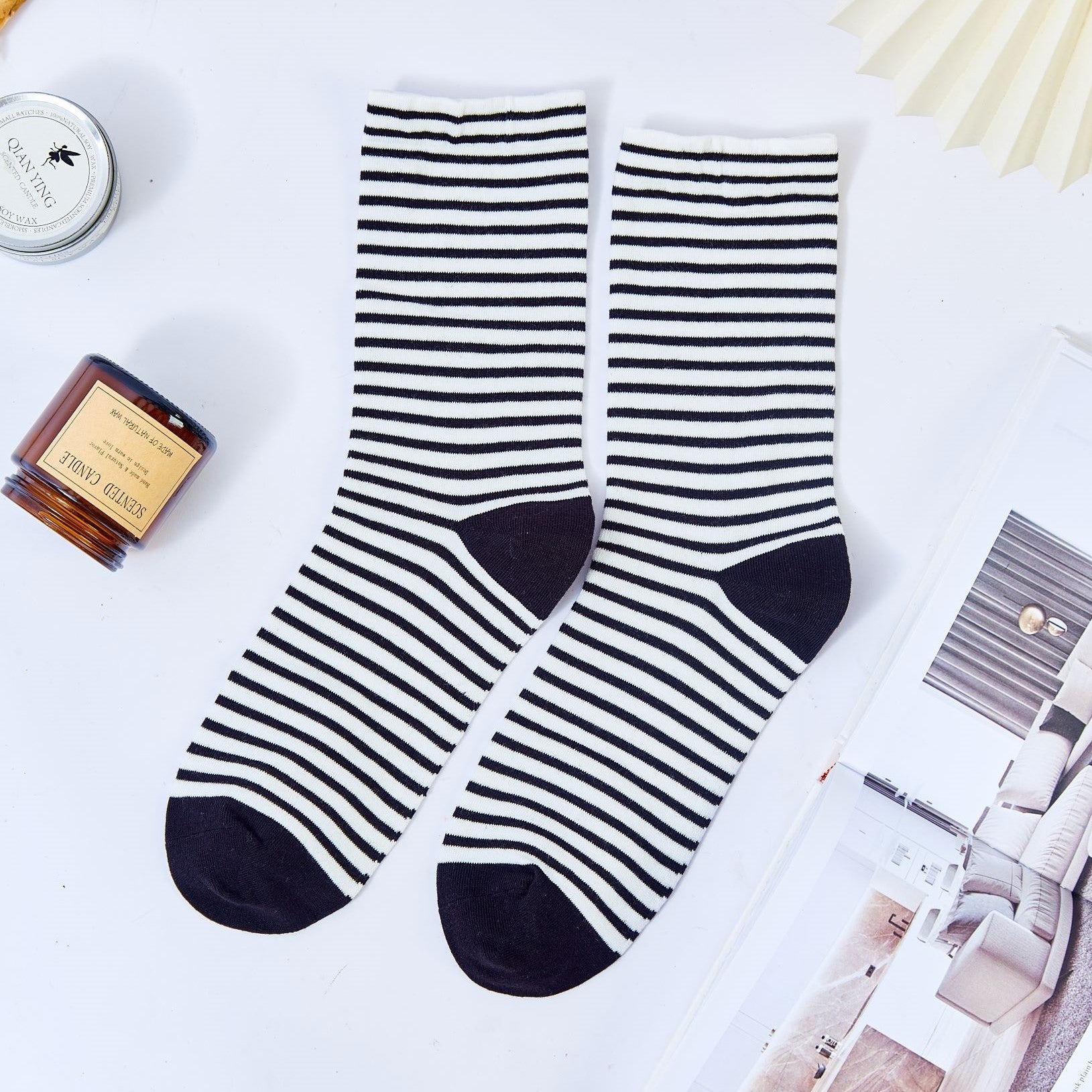Women's Vintage Color Block Striped Socks