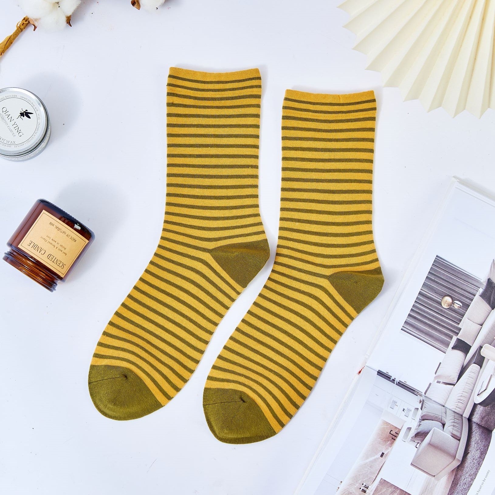 Women's Vintage Color Block Striped Socks